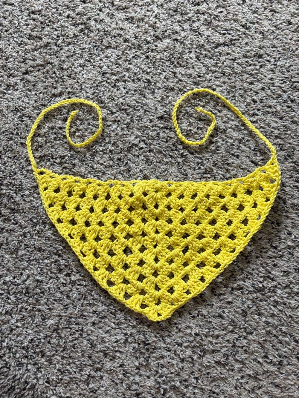 Handmade crochet granny stitch bandana